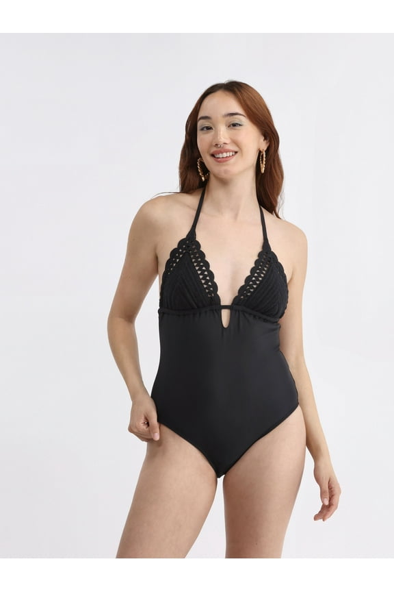 Women's Crochet One Piece Swimsuit, Sizes XXS - XL