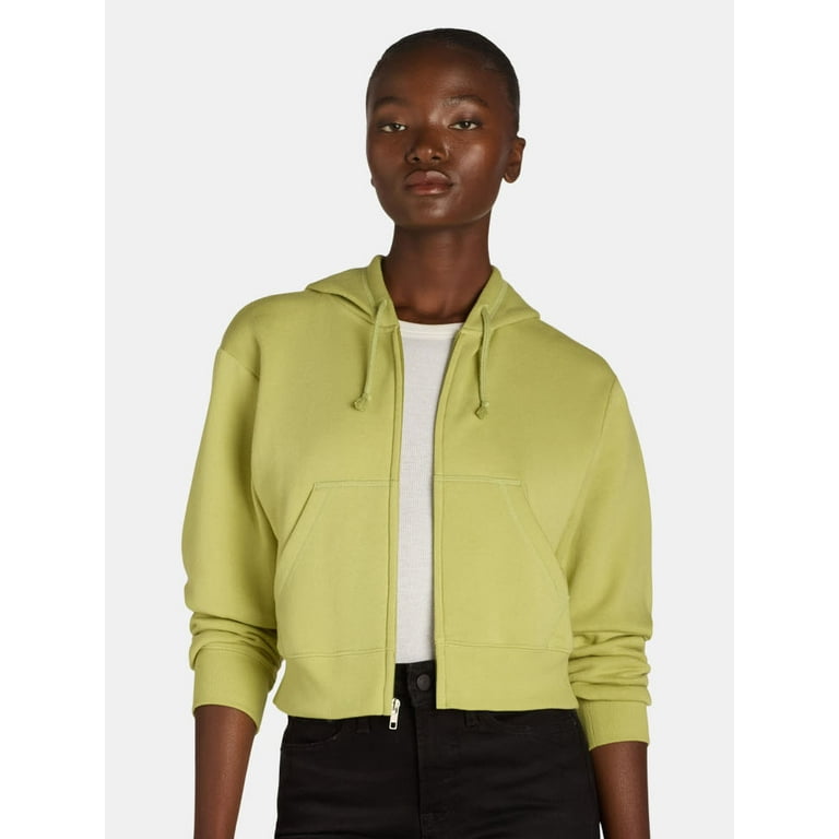 No Boundaries Cropped Zip Hoodie Women s Walmart