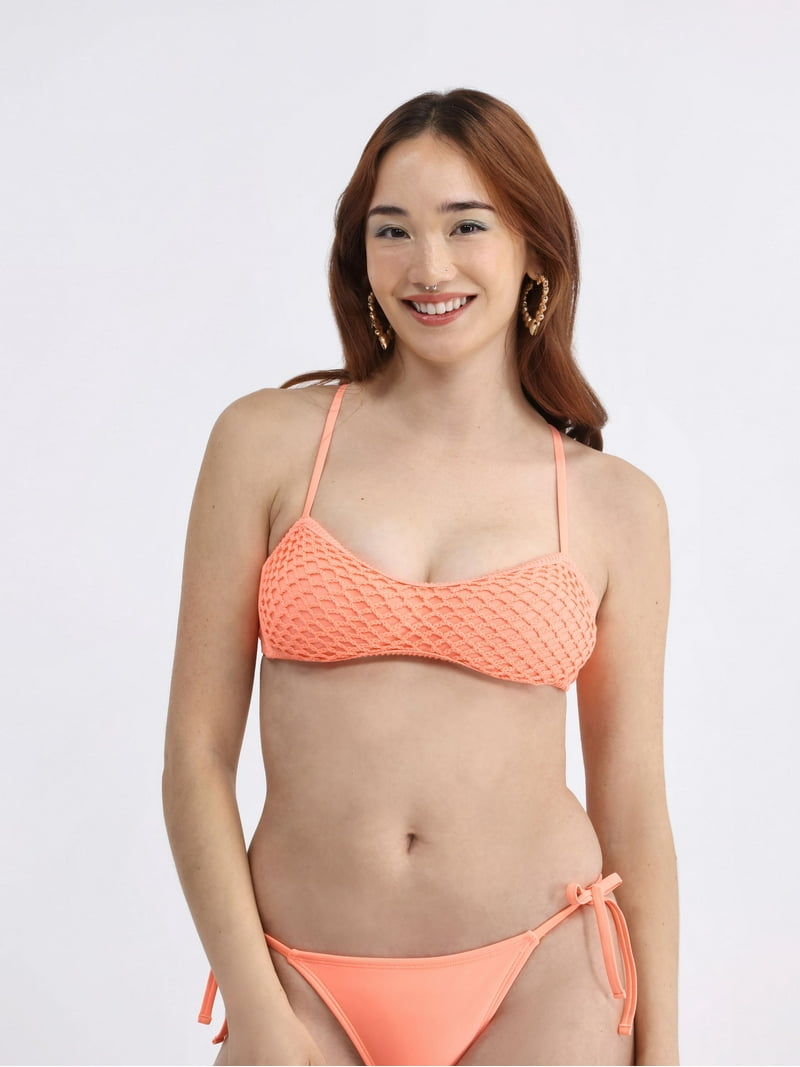 BOU No Boundaries Women's Crossback Crochet Bralette Swim Top XXS-XXL