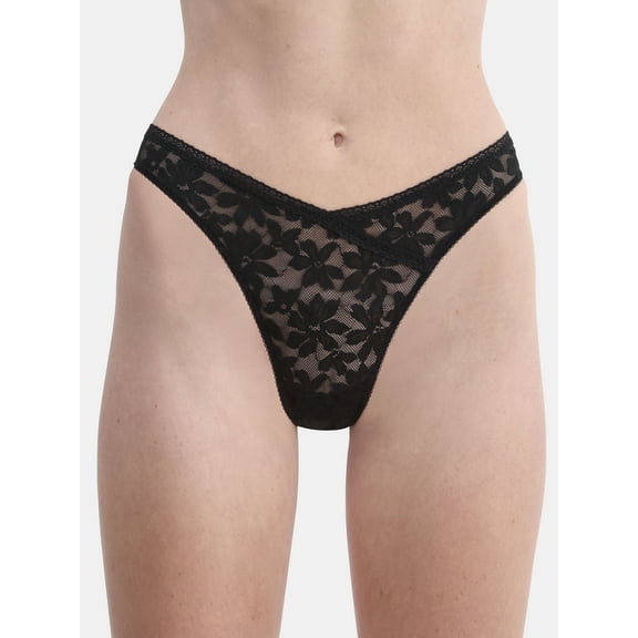 No Boundaries Women's Crossover Lace Thong Panty, Sizes XS to XXXL