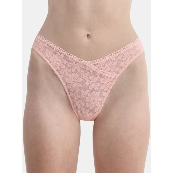 No Boundaries Women's Crossover Lace Thong Panty, Sizes XS to XXXL