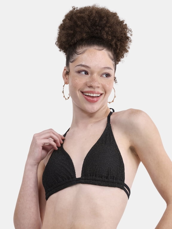 Women's Crystal Mesh Bikini Top, Sizes XXS - XXL