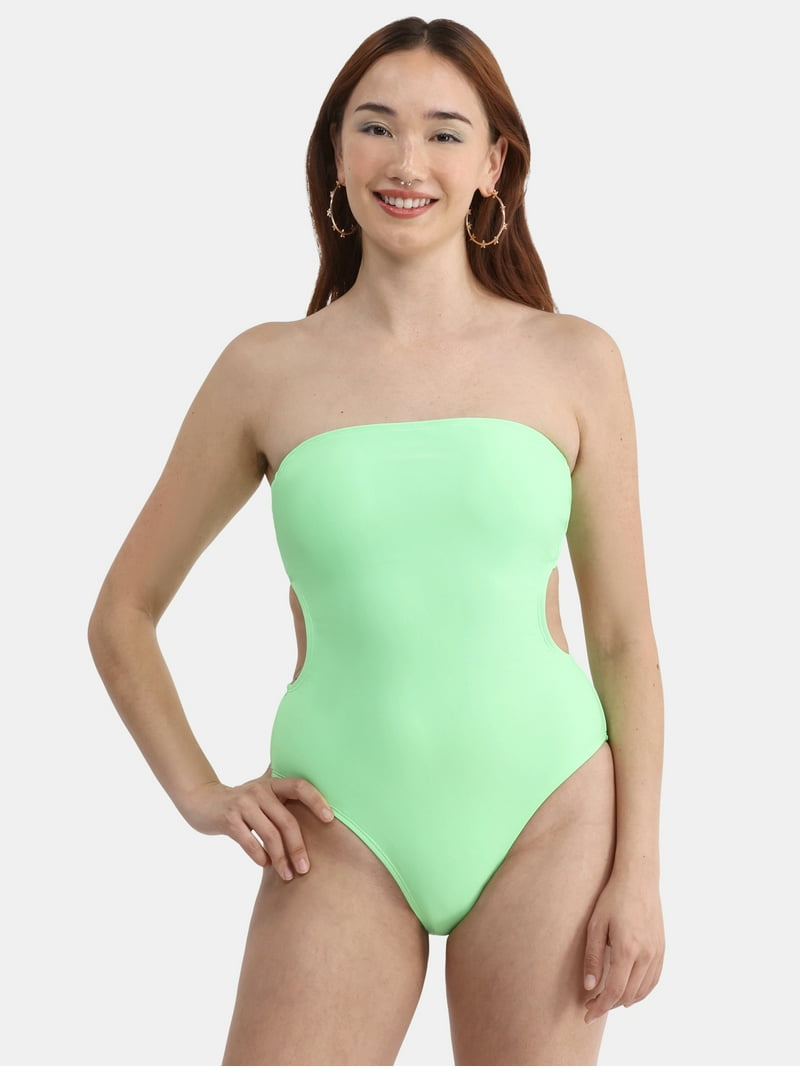 No Boundaries Women's Cutout One Piece Swimsuit, XXS XXL