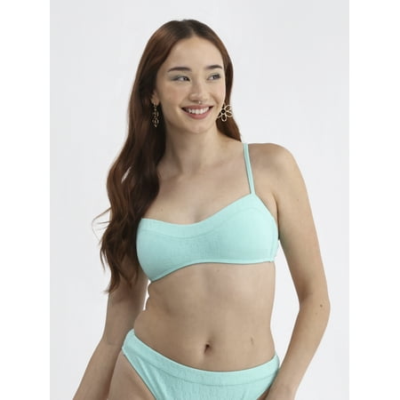 No Boundaries Women's Daisy Checkered Bikini Bralette Top, Sizes XXS-XL