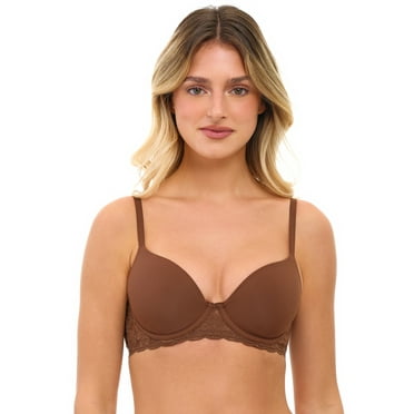 No Boundaries Women's Demi Underwire T-Shirt Bra with Sugarcup, Sizes 34A-40DD