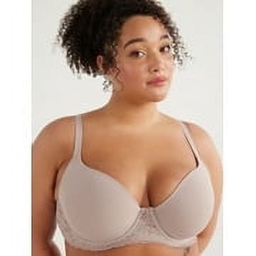 No Boundaries Women's Demi Underwire T-Shirt Bra with Sugarcup, Sizes 34A-40DD