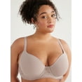 thumbnail image 1 of No Boundaries Women's Demi Underwire T-Shirt Bra with Sugarcup, Sizes 34A-40DD, 1 of 7
