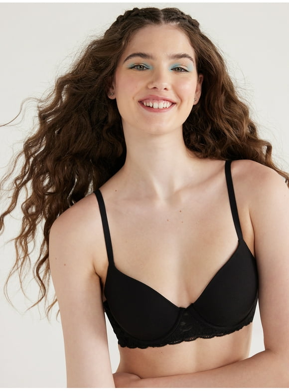 No Boundaries Women's Demi Underwire T-Shirt Bra with Sugarcup, Sizes 34A-40DD