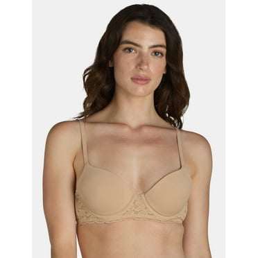 No Boundaries Women's Demi Underwire T-Shirt Bra with Sugarcup, Sizes 34A-40DD