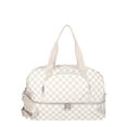 thumbnail image 1 of No Boundaries Women's Dome Weekender Bag, Tan Checker, 1 of 5