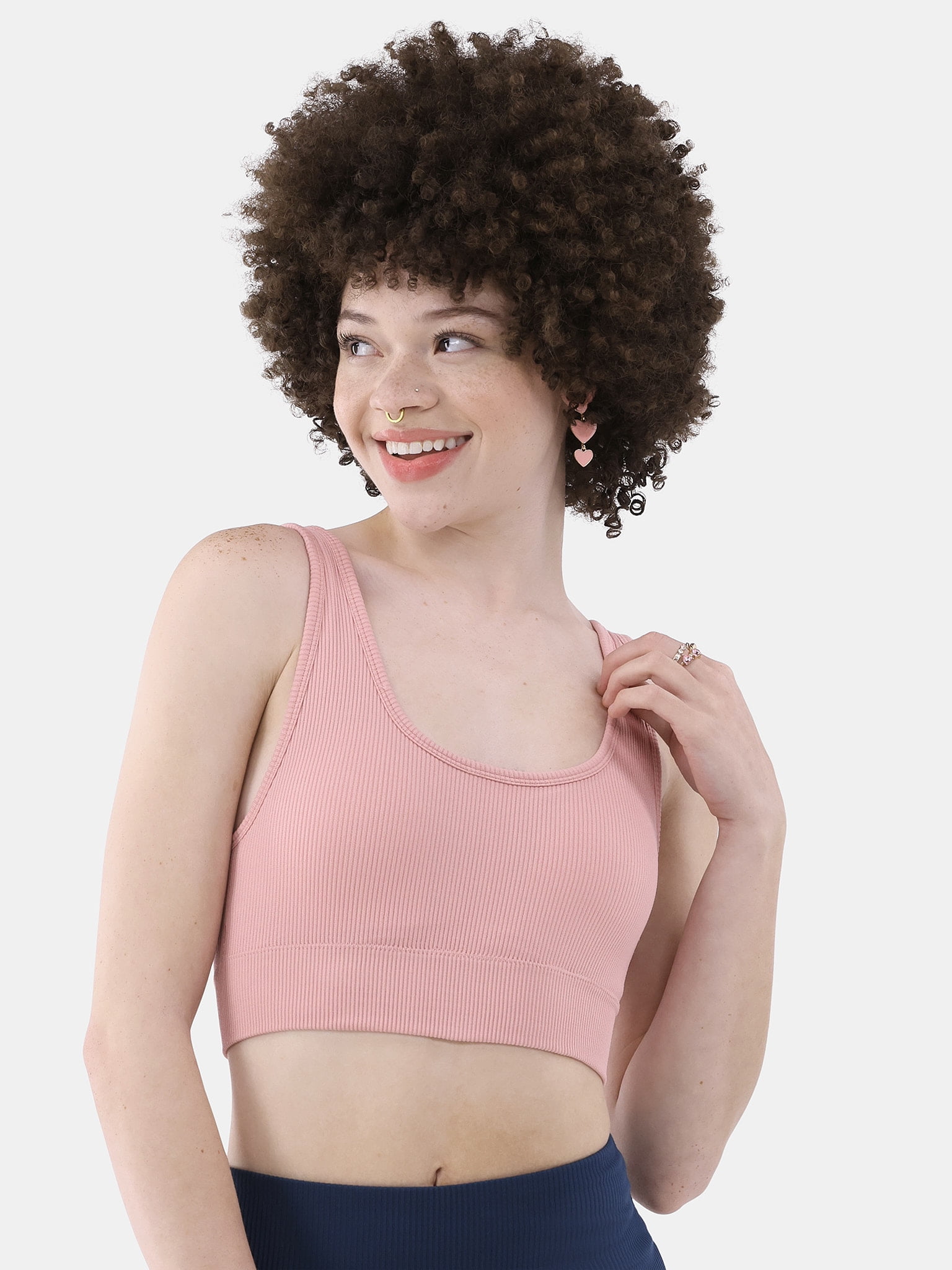 No Boundaries Double Scoop Seamless Bra, Women’s and Women’s Plus