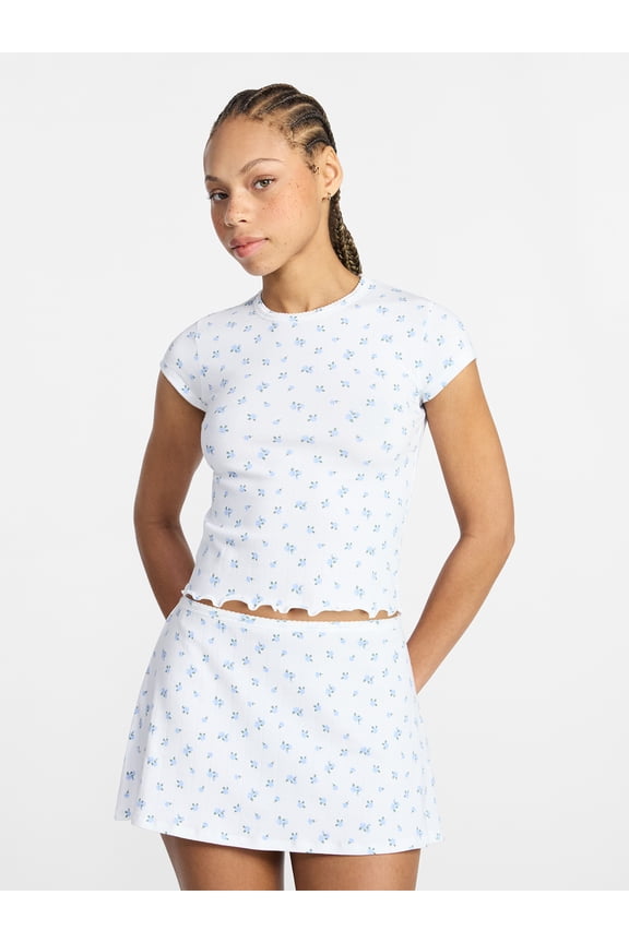 Cotton Stretch Drop Needle Baby Tee, Women's XS-XXXL