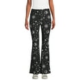 thumbnail image 1 of No Boundaries Women's Elastic Waistband Flare Leg Pants, Size M, 1 of 7