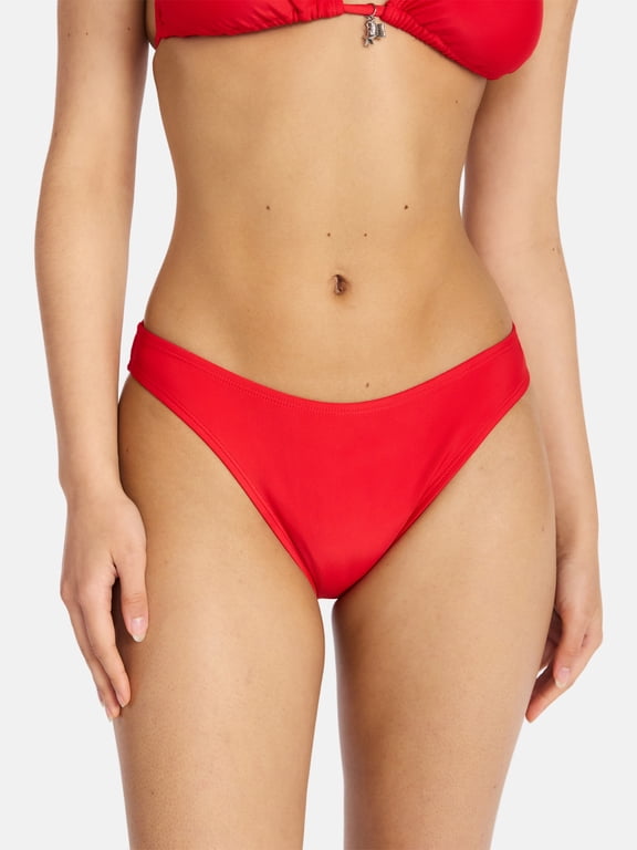 Embroidered High Cut Bikini Bottoms, Women's XXS to XXL