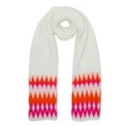 No Boundaries Women's’ Fair Isle Oblong Scarf Winter White