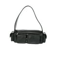 thumbnail image 1 of No Boundaries Women's Faux Leather Cargo Shoulder Bag, Black, 1 of 5