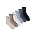 thumbnail image 1 of No Boundaries Ribbed Mid Crew Socks, 6-Pack, Women's, Shoe Sizes 4-10, 1 of 8