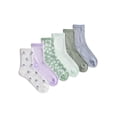 thumbnail image 1 of No Boundaries Women's Ribbed Mid Crew Socks, 6-Pack, Women's, Shoe Sizes 4-10, 1 of 8