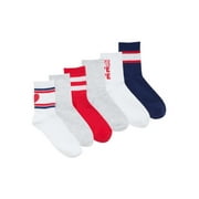 NO BOUNDARIES Ribbed Mid-Crew Socks, 6-Pack, Women's, Shoe Sizes 4-10