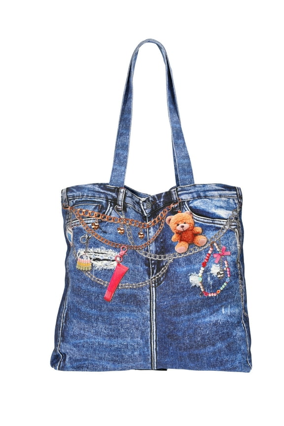 Photoreal Denim Fashion Tote Bag, Women's