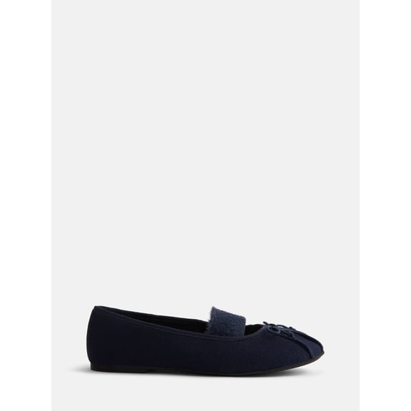 No Boundaries Women’s Faux Cashmere Ballet Flats