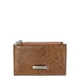 thumbnail image 1 of No Boundaries Women's Faux Leather Snap Wallet, Brown, 1 of 4