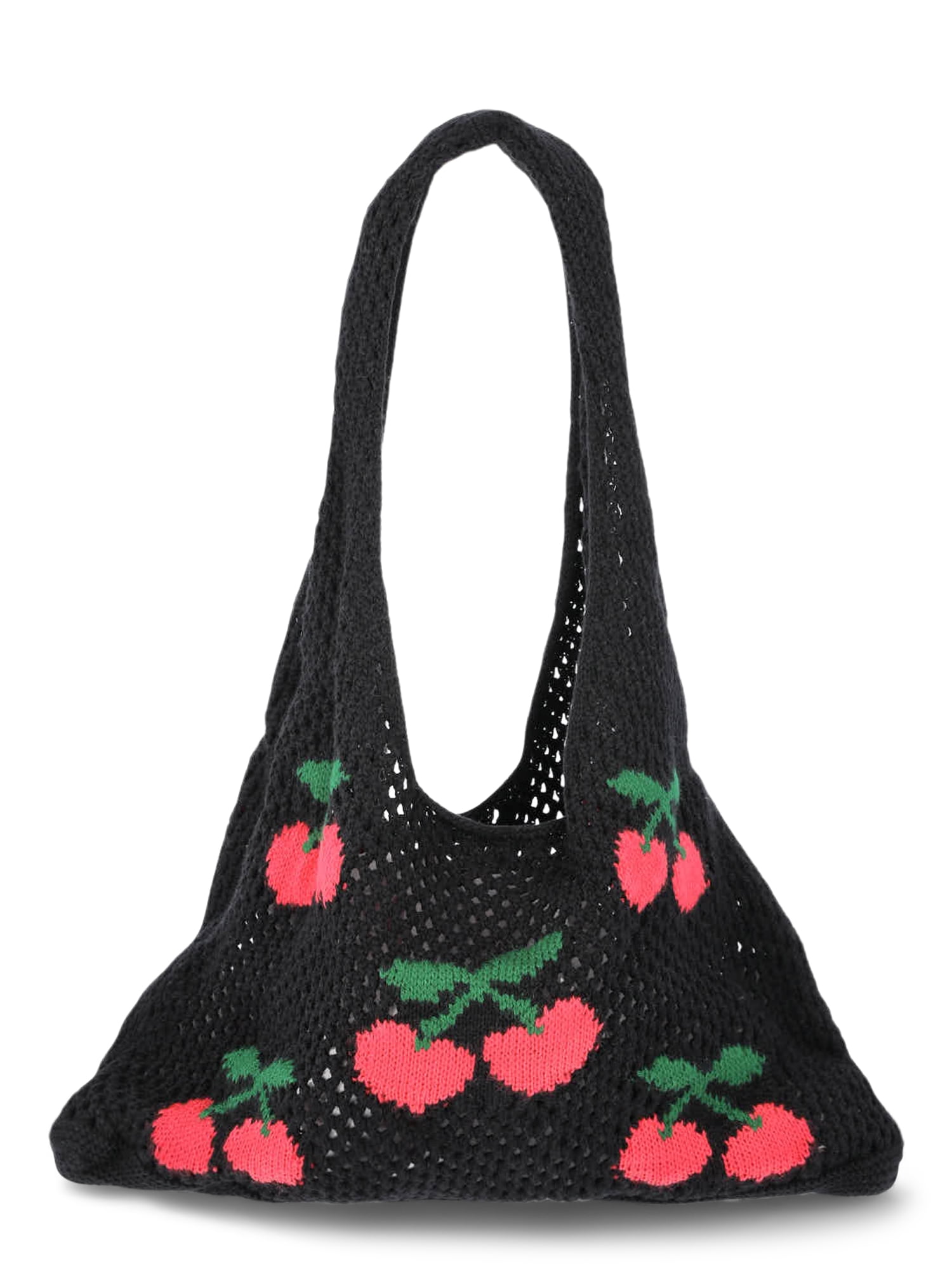 No Boundaries Women's Festival Crochet Icon Tote Bag, Black