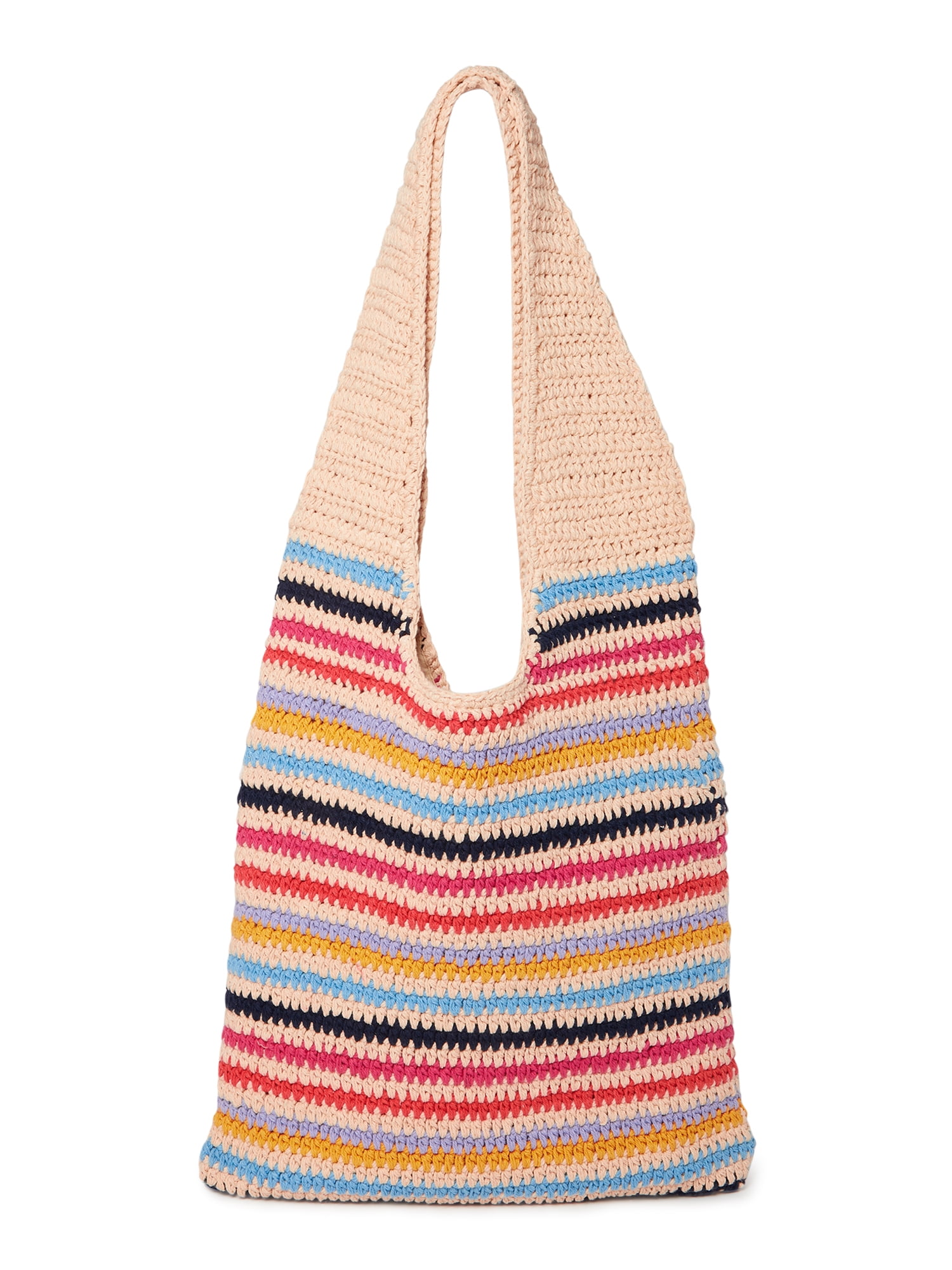 Village Stripe Crochet Tote Bag in Multicoloured - Bode