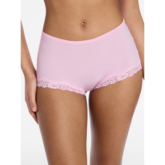 No Boundaries Fit Stretch Lace Boyshort Panties, 3-Pack, Women's XS-XXXL