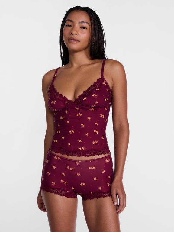 Fit Stretch Lace Trim Cami and Shorts Pajama Set, 2-Piece, Women's XS-XXXL