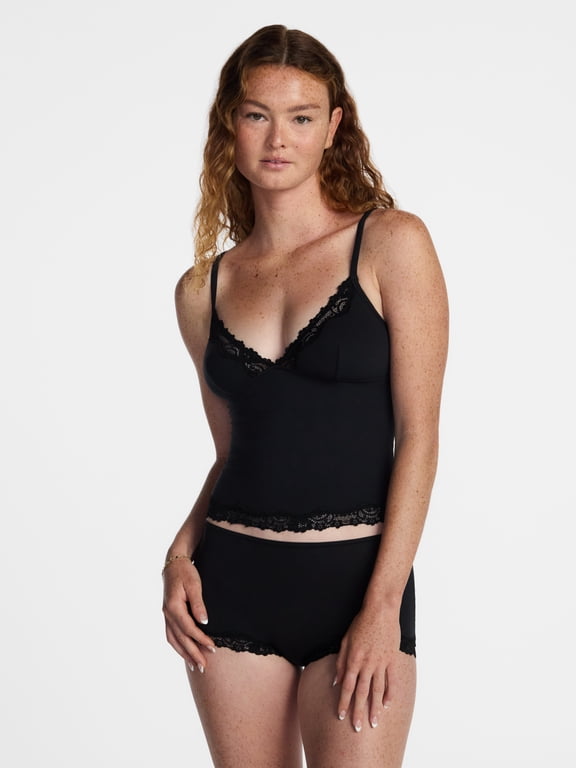 Fit Stretch Lace Trim Cami and Shorts Pajama Set, 2-Piece, Women's XS-XXXL