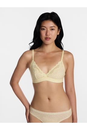 Fit Stretch Triangle Bralette with Lace, Women's XS-3XL