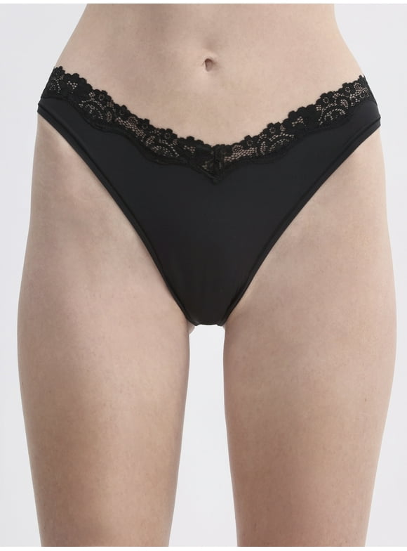 Women's Fit Stretch Lace Waist Cheeky Panty, Sizes XS to XXXL