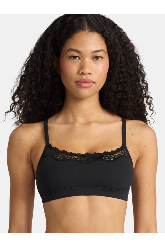 Fit Stretch Scoop Bralette with Lace, Women's XS-3XL
