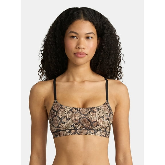 No Boundaries Women's Fit Stretch Scoop Racerback Bralette, Sizes XS-3XL