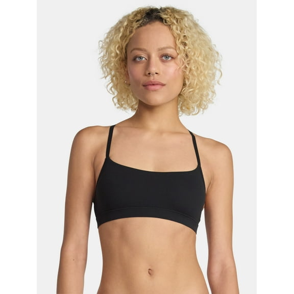 No Boundaries Women's Fit Stretch Scoop Racerback Bralette, Sizes XS-3XL