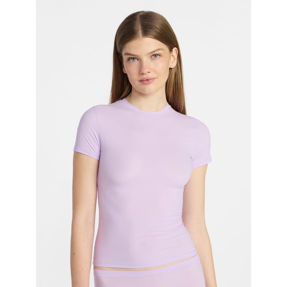 No Boundaries Fit Stretch Tee with Short Sleeves, Women's XS-XXXL