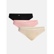 No Boundaries Fit Stretch Thong Panties, 3-Pack, Women's XS-XXXL