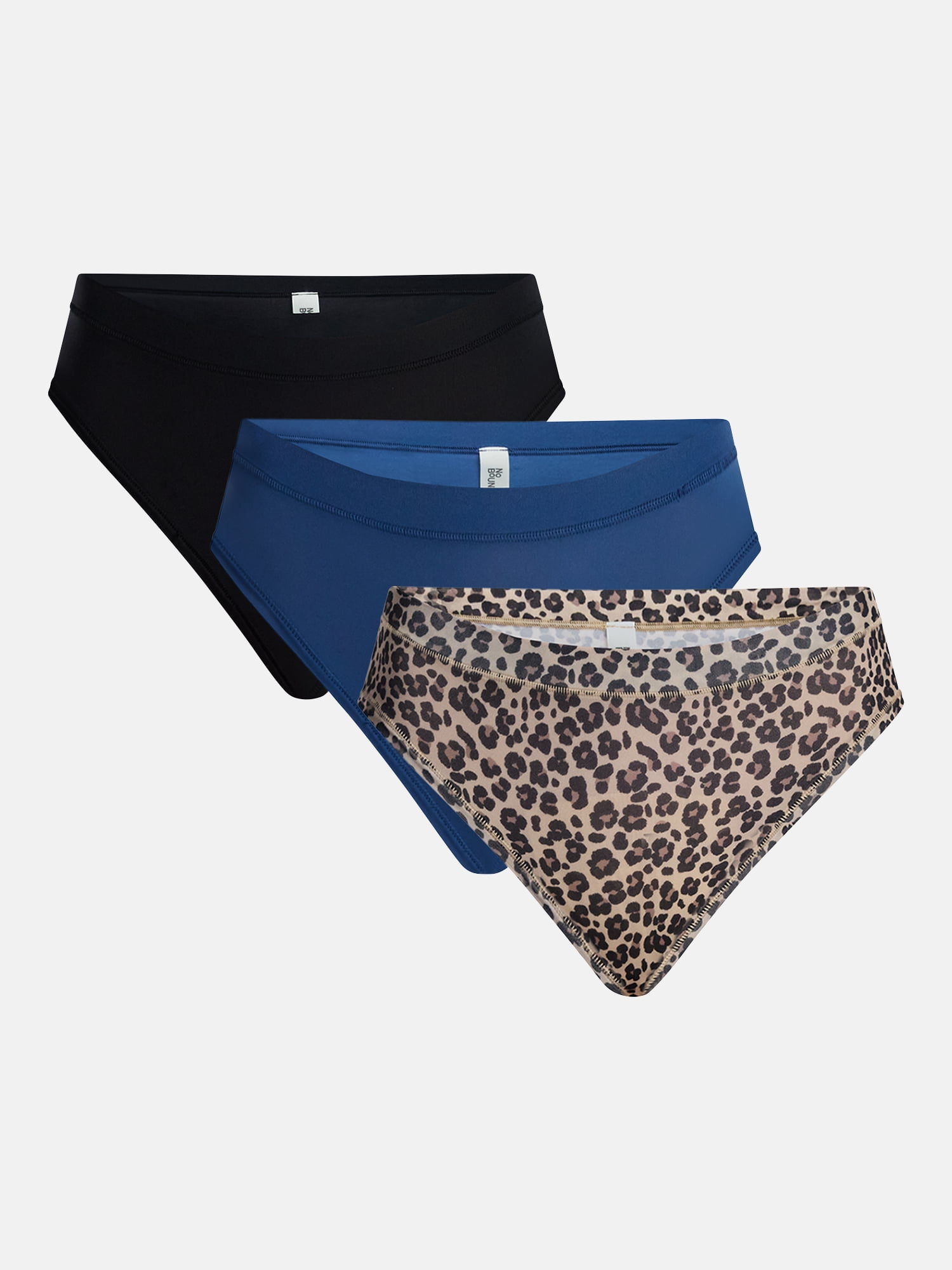 No Boundaries Fit Stretch Thong Panties, 3-Pack, Women's XS-XXXL