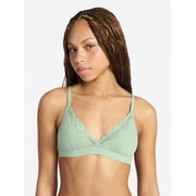 No Boundaries Fit Stretch Triangle Bralette with Lace, Womens XS-3XL