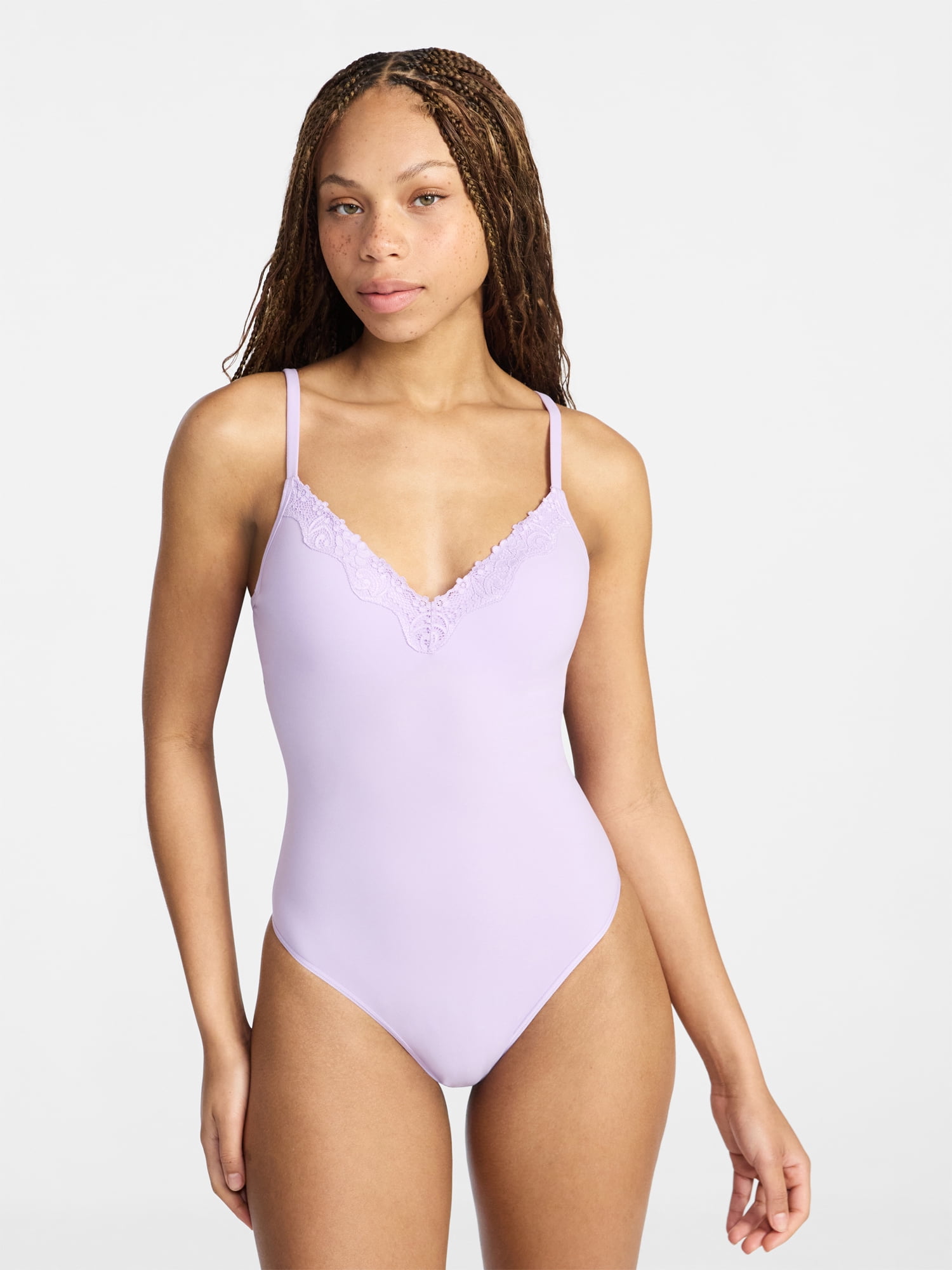 No Boundaries Fit Stretch Lace Wireless Bodysuit, Women's XS-XXXL