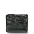 thumbnail image 1 of No Boundaries Women's Flap Ruched Wallet, Black, 1 of 2