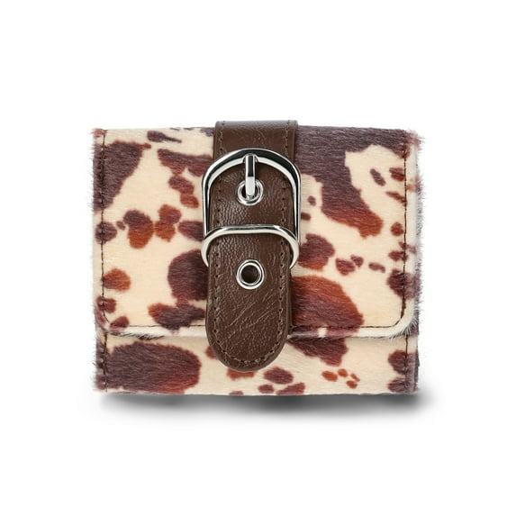 No Boundaries Women's Flap Wallet, Brown Cow