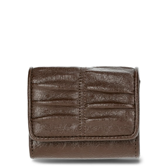 No Boundaries Women's Flap Wallet, Chocolate