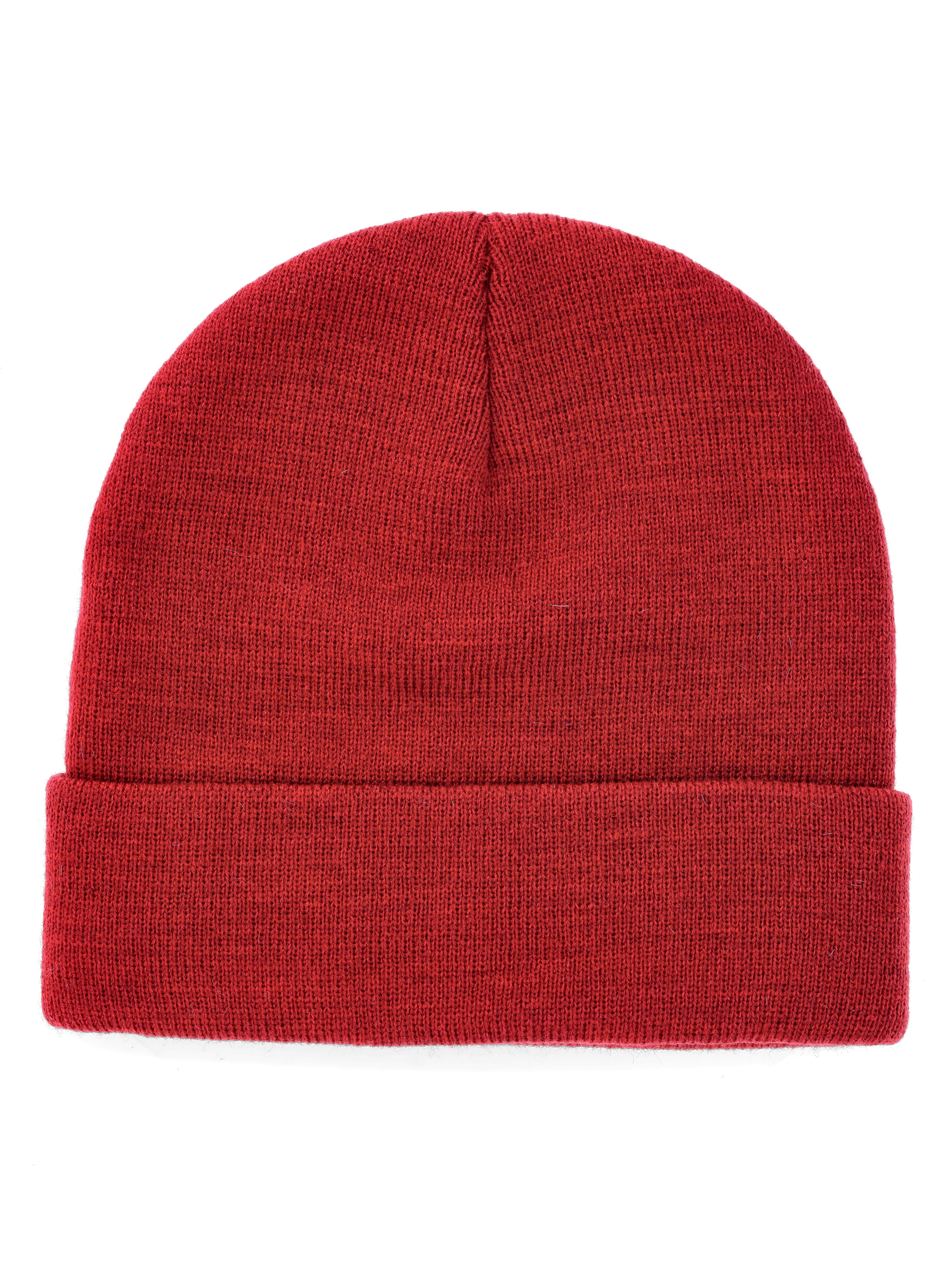No Boundaries Women's Flat Knit Beanie, One Size, Sparkling Merlot