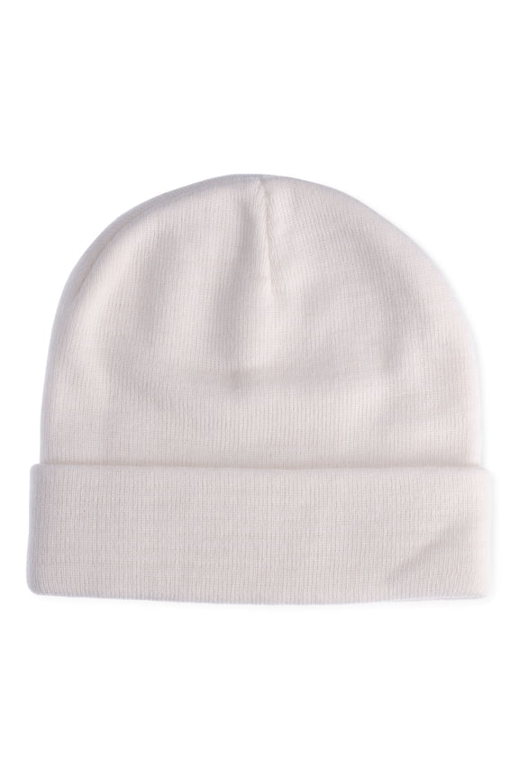 Women's Flat Knit Beanie Winter White