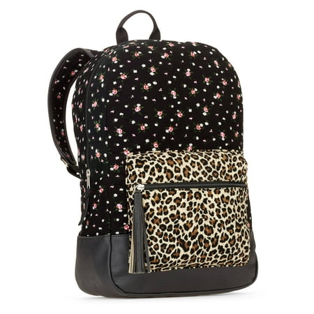 No Boundaries Women's Floral Leopard Backpack