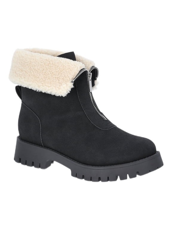 Women's Fold Over Zip Front Boots, Wide Width Available
