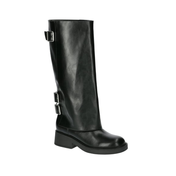 No Boundaries Women's Foldover Buckle Moto Boots