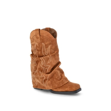 No Boundaries Women's Foldover Western Boots